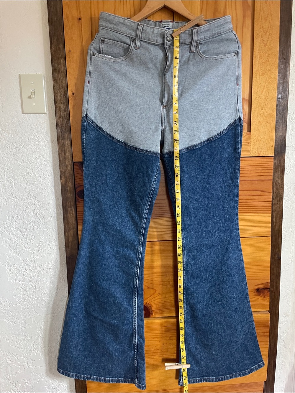 Kacey by Lee two-toned high rise flare leg jeans size 12